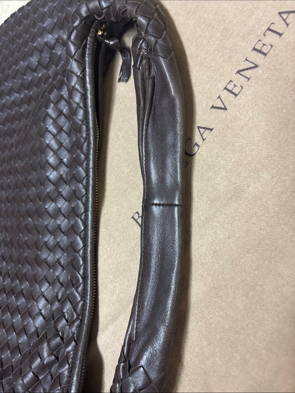 Bottega Veneta Dark Brown Intrecciato Leather Hobo Bag - Picture 4 of 14